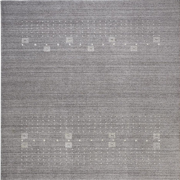 HomeRoots 4' Gray and Ivory Hand-Knotted Wool Oriental Shag Rug – Soft, Durable, and Stylish for Any Room 9' X 12' 512691