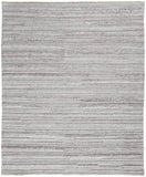 Homeroots 8' X 10' Ivory And Taupe Striped Hand Woven Stain Resistant Area Rug Ivory,Taupe Polyester 512696