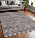 Homeroots 5' X 8' Taupe And Brown Striped Hand Woven Area Rug Taupe,Brown,Ivory Polyester 512701