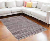 Homeroots 10' X 14' Gray And Ivory Striped Shag Hand Woven Area Rug Taupe,Brown,Ivory Polyester 512704