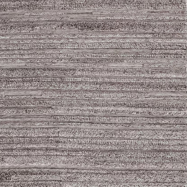 Homeroots 10' X 14' Gray And Ivory Striped Shag Hand Woven Area Rug Taupe,Brown,Ivory Polyester 512704