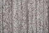 Homeroots 10' X 14' Gray And Ivory Striped Shag Hand Woven Area Rug Taupe,Brown,Ivory Polyester 512704