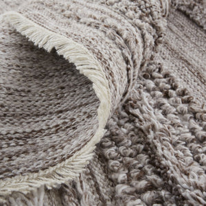HomeRoots 10' Ivory and Gray Striped Shag Area Rug - Hand-Woven Luxury for Cozy Living Spaces, Durable & Stylish 10' X 14' 512704