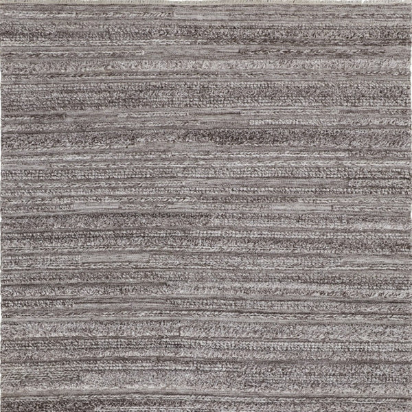 HomeRoots 10' Ivory and Gray Striped Shag Area Rug - Hand-Woven Luxury for Cozy Living Spaces, Durable & Stylish 8' X 10' 512708
