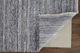 Homeroots 8' X 10' Gray And Ivory Striped Hand Woven Stain Resistant Area Rug Gray,Ivory Polyester 512708