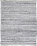 Homeroots 8' X 10' Gray And Ivory Striped Hand Woven Area Rug Gray,Silver,Ivory Polyester 512714