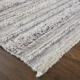 Homeroots 8' X 10' Taupe And Ivory Striped Hand Woven Area Rug Taupe,Ivory,Red Polyester 512720