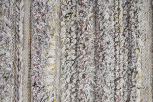 HomeRoots 10' Ivory and Gray Striped Shag Area Rug - Hand-Woven Luxury for Cozy Living Spaces, Durable & Stylish 10' X 14' 512722