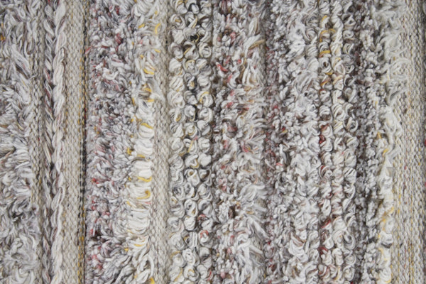 HomeRoots 10' Ivory and Gray Striped Shag Area Rug - Hand-Woven Luxury for Cozy Living Spaces, Durable & Stylish 10' X 14' 512722