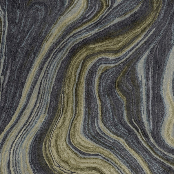 HomeRoots 4' Abstract Area Rug in Blue and Green – Hand-Tufted Wool Blend for Cozy, Modern Home Decor 4' X 6' 512724