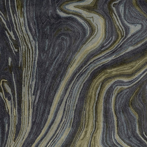 HomeRoots 4' Abstract Area Rug in Blue and Green – Hand-Tufted Wool Blend for Cozy, Modern Home Decor 8' X 10' 512726