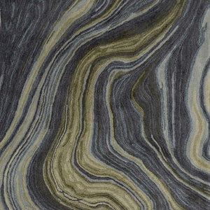 HomeRoots 4' Abstract Area Rug in Blue and Green – Hand-Tufted Wool Blend for Cozy, Modern Home Decor 9' X 12' 512727