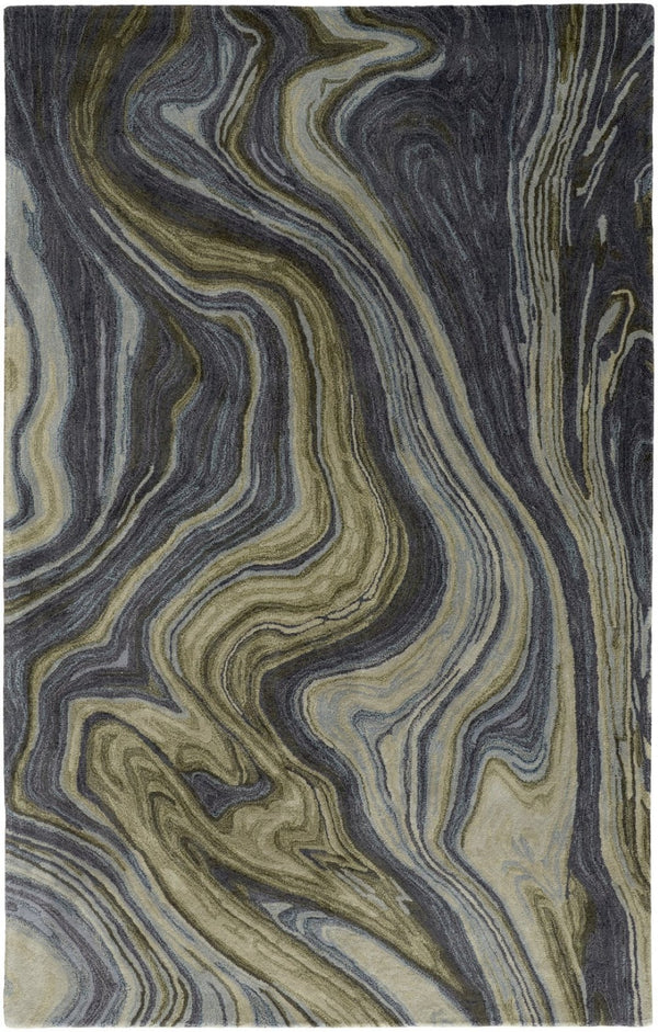 HomeRoots 4' Abstract Area Rug in Blue and Green – Hand-Tufted Wool Blend for Cozy, Modern Home Decor 10' X 14' 512728