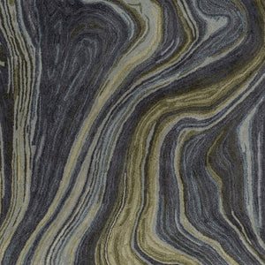 HomeRoots 4' Abstract Area Rug in Blue and Green – Hand-Tufted Wool Blend for Cozy, Modern Home Decor 10' X 14' 512728