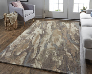 HomeRoots 4' Wool Abstract Hand-Tufted Area Rug in Green and Ivory - Modern Style for Cozy Living Spaces 2' X 3' 512735