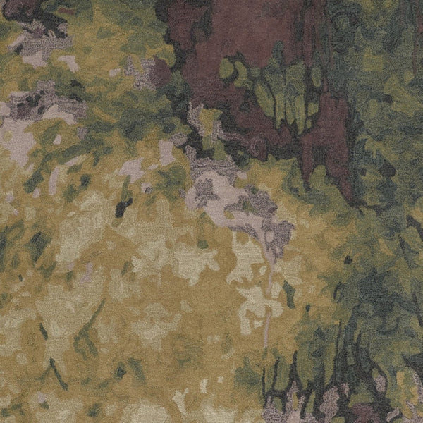 HomeRoots 4' Hand-Tufted Wool Shag Area Rug in Green and Black - Modern Abstract Design for Cozy Spaces 4' X 6' 512736