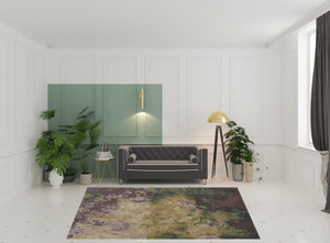 HomeRoots 4' Hand-Tufted Wool Shag Area Rug in Green and Black - Modern Abstract Design for Cozy Spaces 8' X 10' 512738