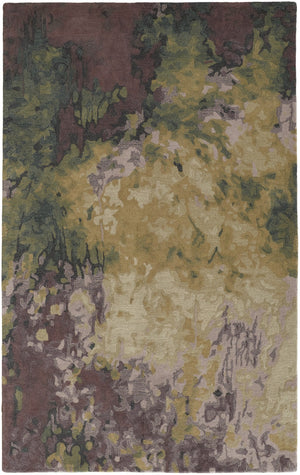 HomeRoots 4' Hand-Tufted Wool Shag Area Rug in Green and Black - Modern Abstract Design for Cozy Spaces 9' X 12' 512739