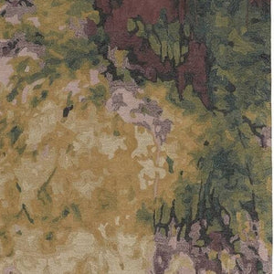 HomeRoots 4' Hand-Tufted Wool Shag Area Rug in Green and Black - Modern Abstract Design for Cozy Spaces 2' X 3' 512741