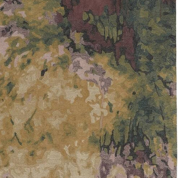 HomeRoots 4' Hand-Tufted Wool Shag Area Rug in Green and Black - Modern Abstract Design for Cozy Spaces 2' X 3' 512741