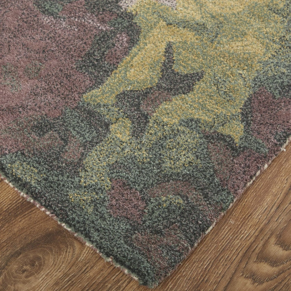 HomeRoots 4' Hand-Tufted Wool Shag Area Rug in Green and Black - Modern Abstract Design for Cozy Spaces 2' X 3' 512741
