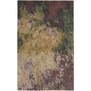 HomeRoots 4' Hand-Tufted Wool Shag Area Rug in Green and Black - Modern Abstract Design for Cozy Spaces 2' X 3' 512741