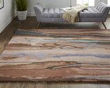 Homeroots 5' X 8' Red Pink And Blue Wool Abstract Hand Tufted Area Rug Red,Pink,Blue Wool 512743