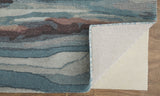 Homeroots 4' X 6' Blue And Orange Wool Abstract Hand Tufted Area Rug Blue,Red,Ivory Wool 512748