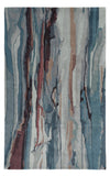 Homeroots 9' X 12' Blue And Orange Wool Abstract Hand Tufted Area Rug Blue,Red,Ivory Wool 512751