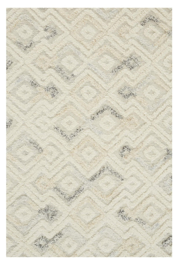 HomeRoots 4' Hand-Tufted Wool Area Rug with Modern Geometric Design in Ivory, Gray, and Black for Any Space 10' X 14' 512764