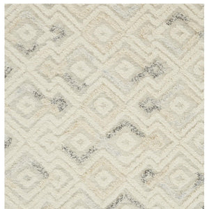 HomeRoots 4' Hand-Tufted Wool Area Rug with Modern Geometric Design in Ivory, Gray, and Black for Any Space 10' X 14' 512764