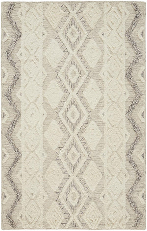 HomeRoots 4' Handmade Wool Area Rug with Geometric Pattern - Stain-Resistant, Durable, Modern Home Decor 4' X 6' 512774