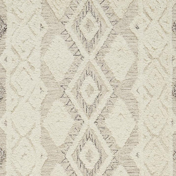 HomeRoots 4' Handmade Wool Area Rug with Geometric Pattern - Stain-Resistant, Durable, Modern Home Decor 4' X 6' 512774