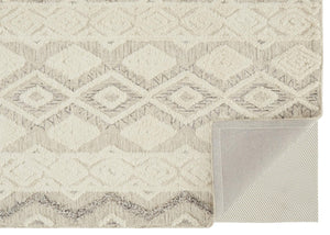 HomeRoots 4' Handmade Wool Area Rug with Geometric Pattern - Stain-Resistant, Durable, Modern Home Decor 8' X 10' 512776