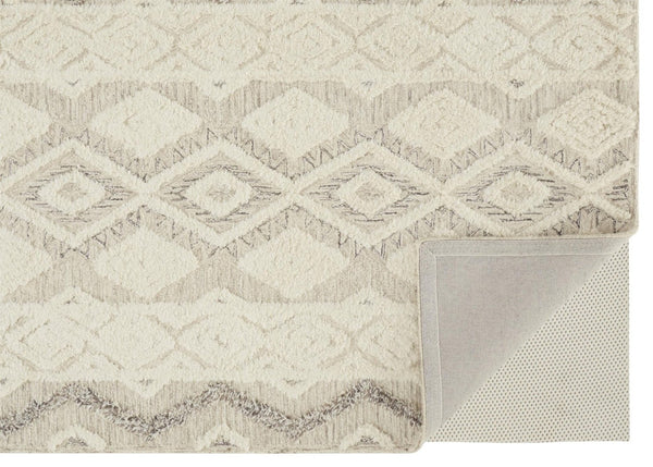 HomeRoots 4' Handmade Wool Area Rug with Geometric Pattern - Stain-Resistant, Durable, Modern Home Decor 8' X 10' 512776