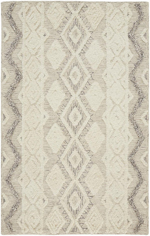HomeRoots 4' Handmade Wool Area Rug with Geometric Pattern - Stain-Resistant, Durable, Modern Home Decor 9' X 12' 512777