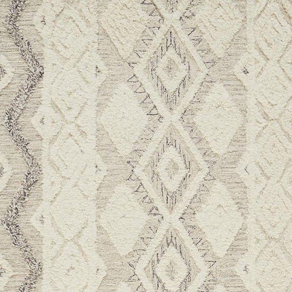 HomeRoots 4' Handmade Wool Area Rug with Geometric Pattern - Stain-Resistant, Durable, Modern Home Decor 10' X 14' 512778