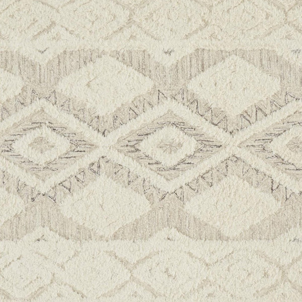 HomeRoots 4' Handmade Wool Area Rug with Geometric Pattern - Stain-Resistant, Durable, Modern Home Decor 12' X 15' 512779