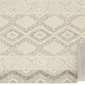 HomeRoots 4' Handmade Wool Area Rug with Geometric Pattern - Stain-Resistant, Durable, Modern Home Decor 12' X 15' 512779