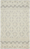 Homeroots 5' X 8' Ivory And Black Wool Geometric Tufted Handmade Stain Resistant Area Rug  Wool 512782