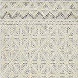 Homeroots 8' X 10' Ivory And Black Wool Geometric Tufted Handmade Stain Resistant Area Rug  Wool 512783