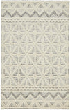 Homeroots 8' X 10' Ivory And Black Wool Geometric Tufted Handmade Stain Resistant Area Rug  Wool 512783