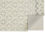 Homeroots 8' X 10' Ivory And Black Wool Geometric Tufted Handmade Stain Resistant Area Rug  Wool 512783