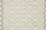 Homeroots 8' X 10' Ivory And Black Wool Geometric Tufted Handmade Stain Resistant Area Rug  Wool 512783