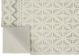 Homeroots 9' X 12' Ivory And Black Wool Geometric Tufted Handmade Stain Resistant Area Rug  Wool 512784