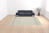 Homeroots 10' X 14' Ivory And Black Wool Geometric Tufted Handmade Stain Resistant Area Rug  Wool 512785