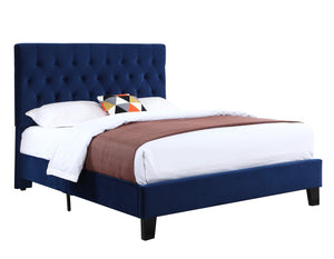English Elm Wallace & Bay - Blue Queen Upholstered Bed - Modern Elegance With Solid Wood Frame & Comfortable Padded Headboard B2709P212284-GIGA