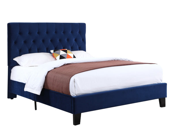 English Elm Wallace & Bay - Blue Queen Upholstered Bed - Modern Elegance With Solid Wood Frame & Comfortable Padded Headboard B2709P212284-GIGA