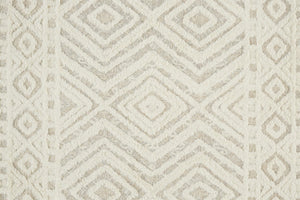 HomeRoots 4' Modern Ivory and Tan Geometric Wool Area Rug - Handmade, Stain-Resistant, Perfect for Family Spaces! 5' X 8' 512796