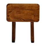 English Elm Solid Wood U-Curved Chestnut Nightstand